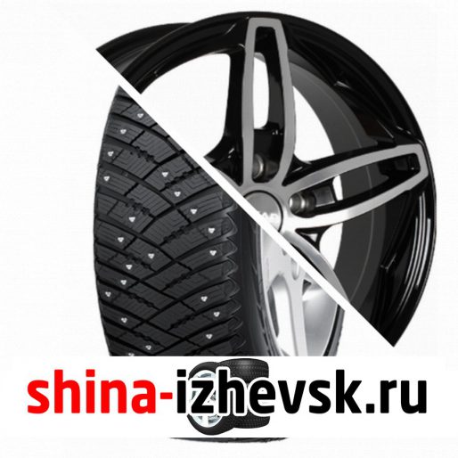 Колесо в сборе Goodyear Ultra Grip Ice Arctic SUV 225/65 R17 T 102 + СКАД Турин 7xR17 5×114.3 ET50 DIA67.1 Черный глянцевый с полированной лицевой поверхностью в Ижевске